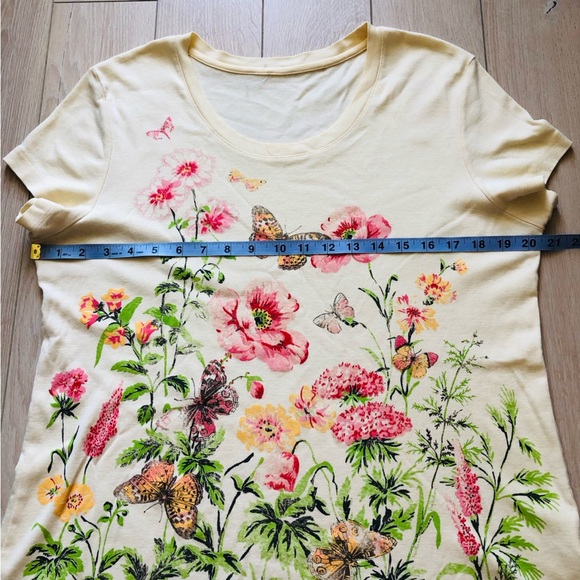 Northern Reflections Flower Garden T Shirt in Light Yellow Size XL - Picture 5 of 9